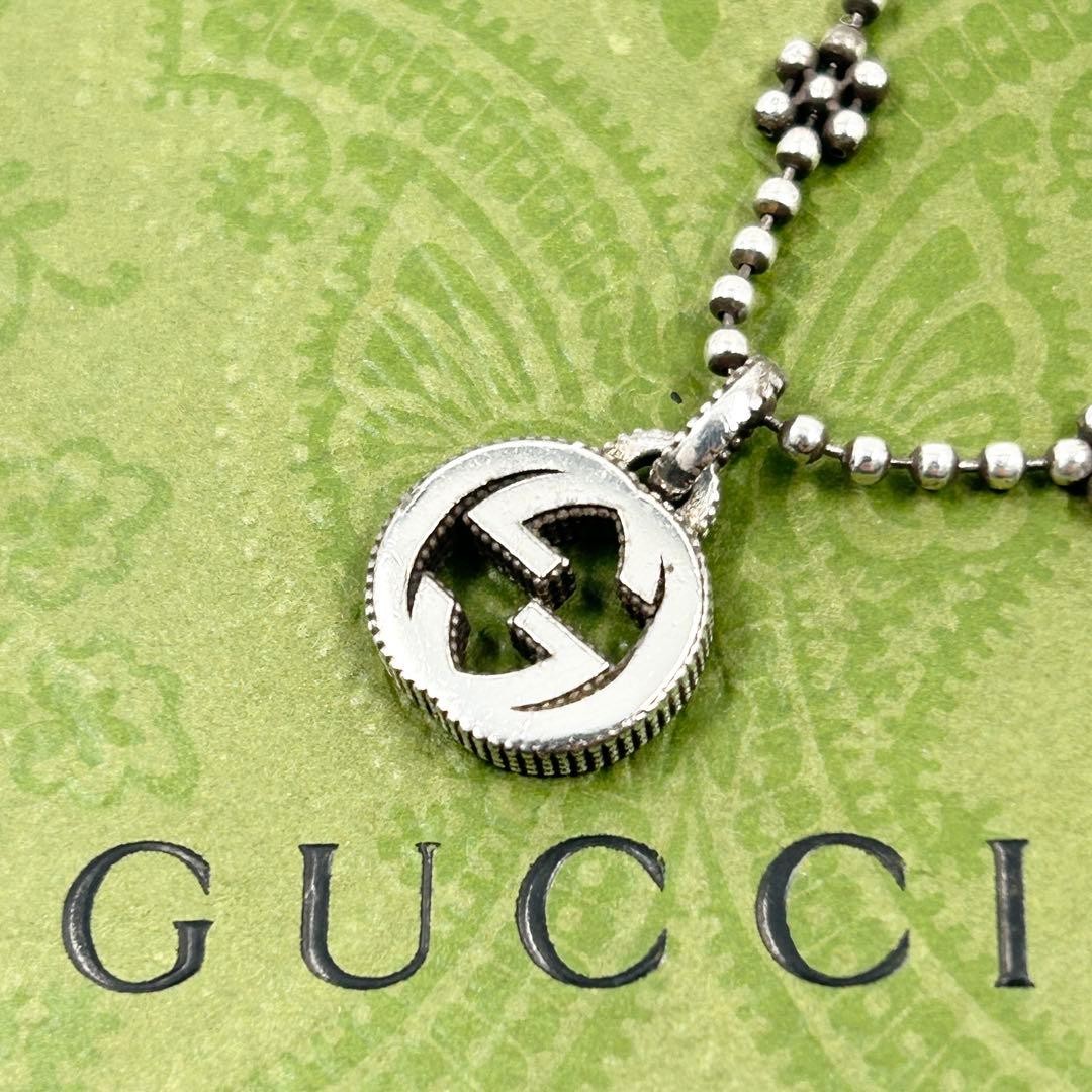GUCCI Silver Interlocking GG Flower Necklace 42cm… - image 2