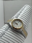 Vintage Seiko Quartz Women White Dial Two Tone Day Date 7n83-0011 Classic 23mm