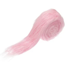 59" x 2" Fluffy Plush Faux Fur Fabric Precut Strips, Light Pink