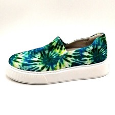 J/Slides Womens Sneaker Multicolor Tie Dye Loafer Slip On Cushioned Insole 7