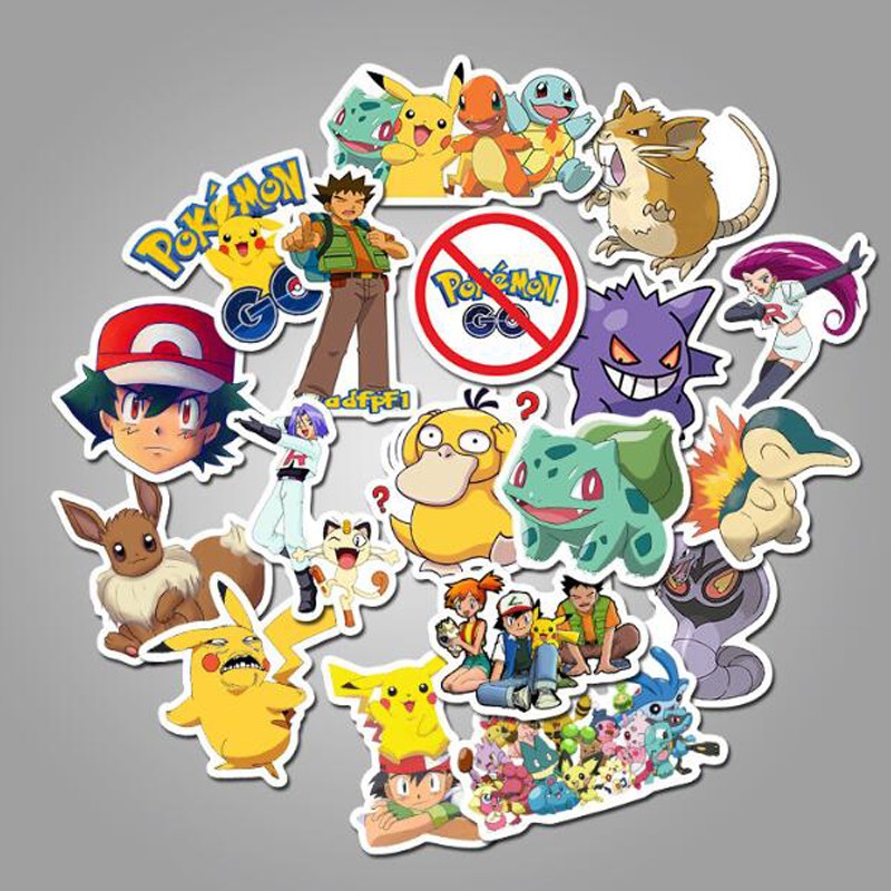 100Pcs POKEMON PIKACHU WALL STICKER Pocket Monster Kids Room Game Vinyl Decals 3