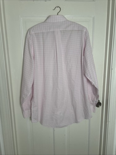 Brooks Brothers Classic Men’s Button Up, XL, Lt Pink Plaid, Non-Iron, Supima - Picture 6 of 11