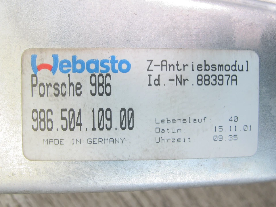 PORSCHE BOXSTER 986 1997-2002 ALERÓN MALETERO TRASERO ACCIONAMIENTO MECANISMO MONTAJE Foto 3 de 4