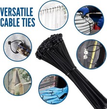 White Black Cable Ties Zip Ties Nylon Wraps Small Short Long Thin Heavy Duty Tie