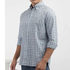 Tommy Hilfiger 80 Size 17 Blue White Plaid Regular Fit Cotton Button Down 32/33