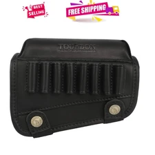 Comfortable Leather Rifle Cheek Rest with 8 Shell Holder for Right-Hand Use