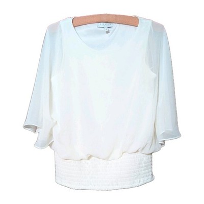 Women's Chaus New York Ivory Flutter Sleeve Blouse Size Small