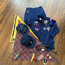 VTG Cub Scouts BSA Uniform Shirt Pants Hats Belt Scarves Patches Youth Set 60s
