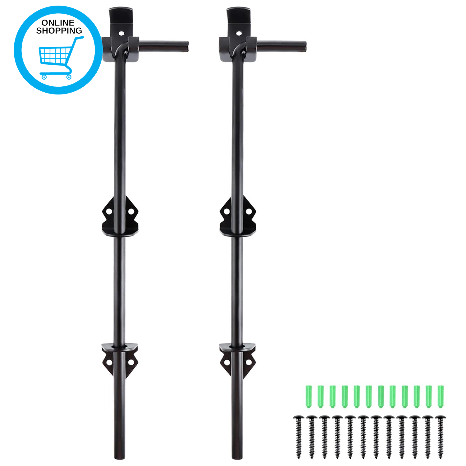 Cane Bolt, 45 Cm Steel Gate Drop Rod, Gate Drop down Bolt for Holding Wooden Gat
