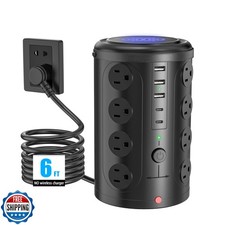 Tower Power Strip Surge Protector with 16 Outlets and 5 USB Ports