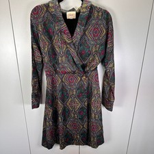 NWT I. Madeline Women's Medium Paisley Print Long Sleeve Wrap Dress