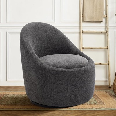 COLAMY Swivel Accent Chair, 360° Swivel Chair with Hidden Storage, Modern S