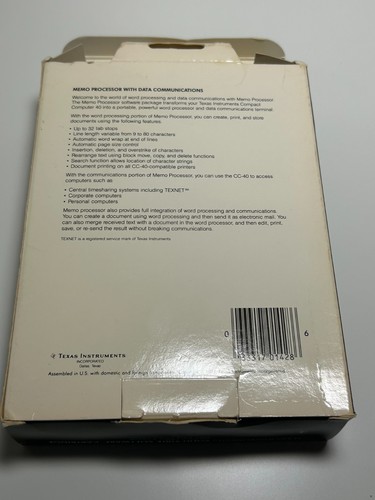 Texas Instruments Compact Computer TI CC40 Statistics Cartridge Complete in Box - Afbeelding 7 van 7