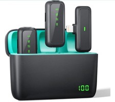 2.4Ghz Wireless Microphone for iPhone Lightning w/ Charging Case Mini Lavalier