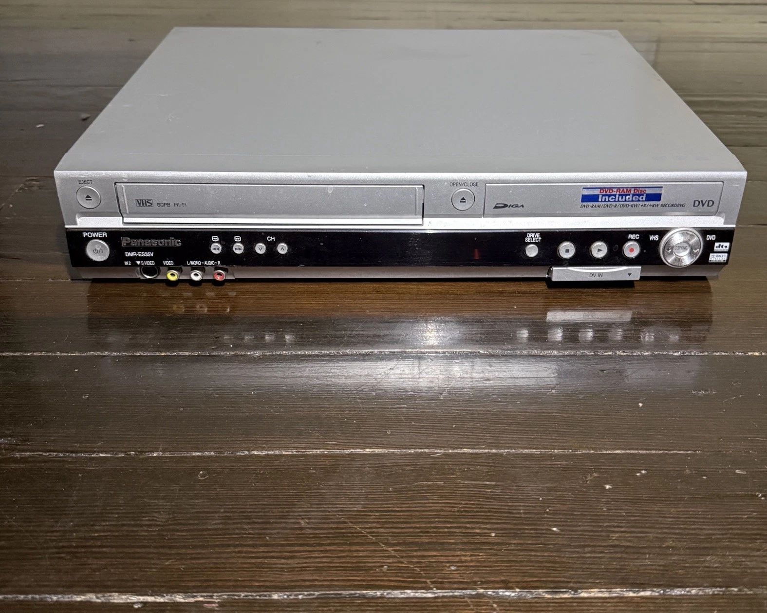 Panasonic DMR-ES35V Combo VCR DVD Recorder Player *No Remote Or AV Cables Tape*