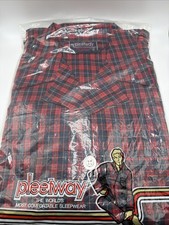 Vtg Pleetway Pajamas Mens Medium Red Plaid - NIP - Sleepwear - READ