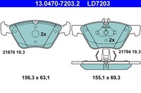 Ate 13.0470-7203.2 Bremsbelagsatz, Scheibenbremse FüR MERCEDES-BENZ