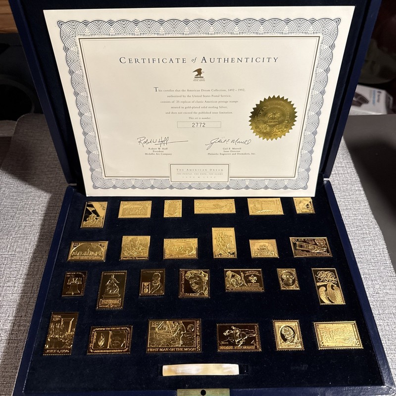 The American Dream U.S. Postal Gold Plated .925 Silver Set 500g gold plated