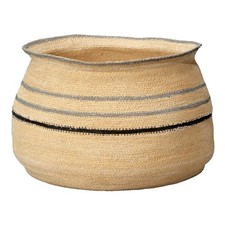 Maklaine Handwoven Natural Seagrass Jute Decorative Basket in Natural