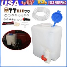 Us Universal 12v Windshield Washer Bottle Tank Pump Wiper System Reservoir Kit