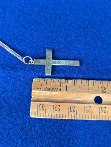 Collana con ciondolo croce vintage 18" Barton Allen Ballou BAB 1-20° 12k GF Christian - Foto 8 di 10
