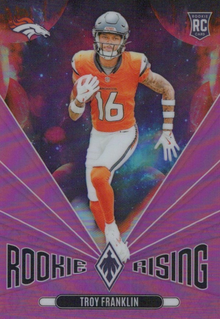 2024 Phoenix Troy Franklin Rookie Rising RC Pink Rookie /80 Broncos