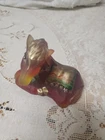 Fenton Art Glass Satin Glass Horse Foal Painted Blanket Sue Jackson LE 111/350