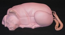 RARE! CUSTOM PHONES™ Model (HAC) TL-7A Landline Sleeping Pink Pig Phone #58/1000