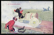 Artist postcard Ermenegildo Carlo Donadini: racer and continuous horse