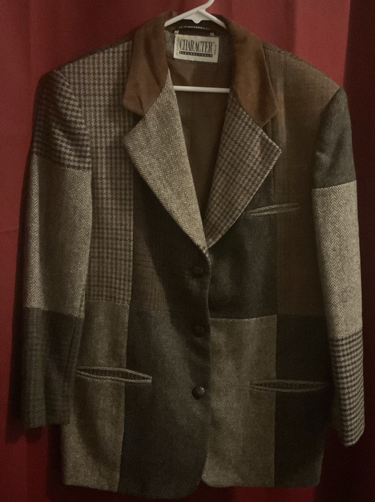 Character Suburban Wear Wool Patchwork Blazer W/ … - image 1