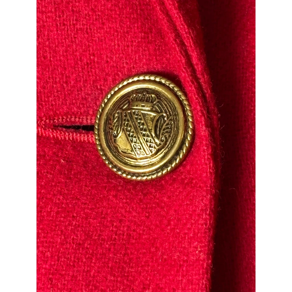 Draper's & Damon's красный блейзер женщин 12P миниатюрный куртка золотой кнопка карьера - Изображение 3 из 4