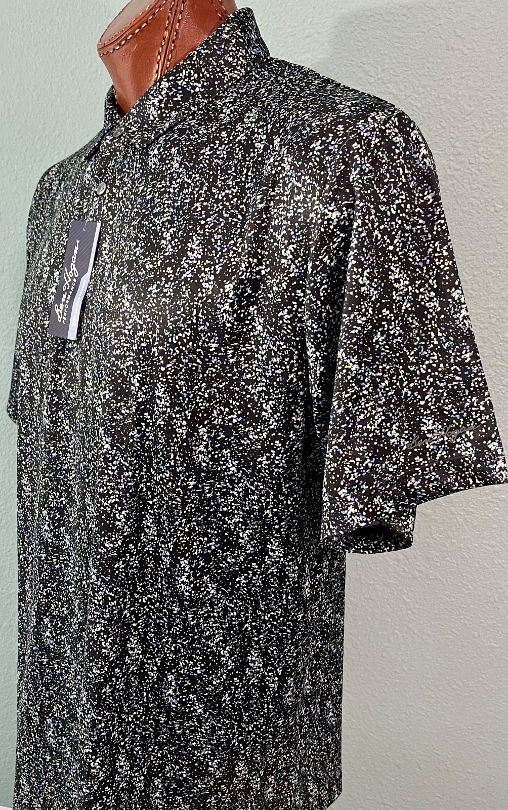 S/s Moisture Wicking, Sun Protection Polo Sz 3xl Black/provence