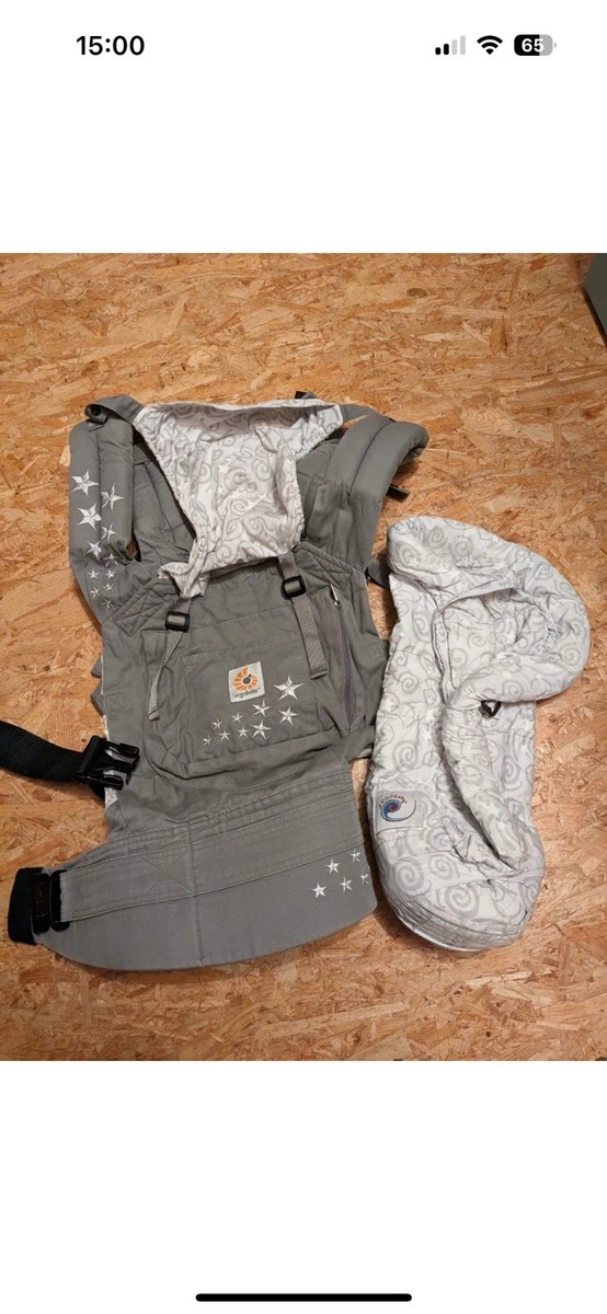 ERGObaby Baby Carrier Mit Newborn Einsatz Grau mit Sternen 🌟