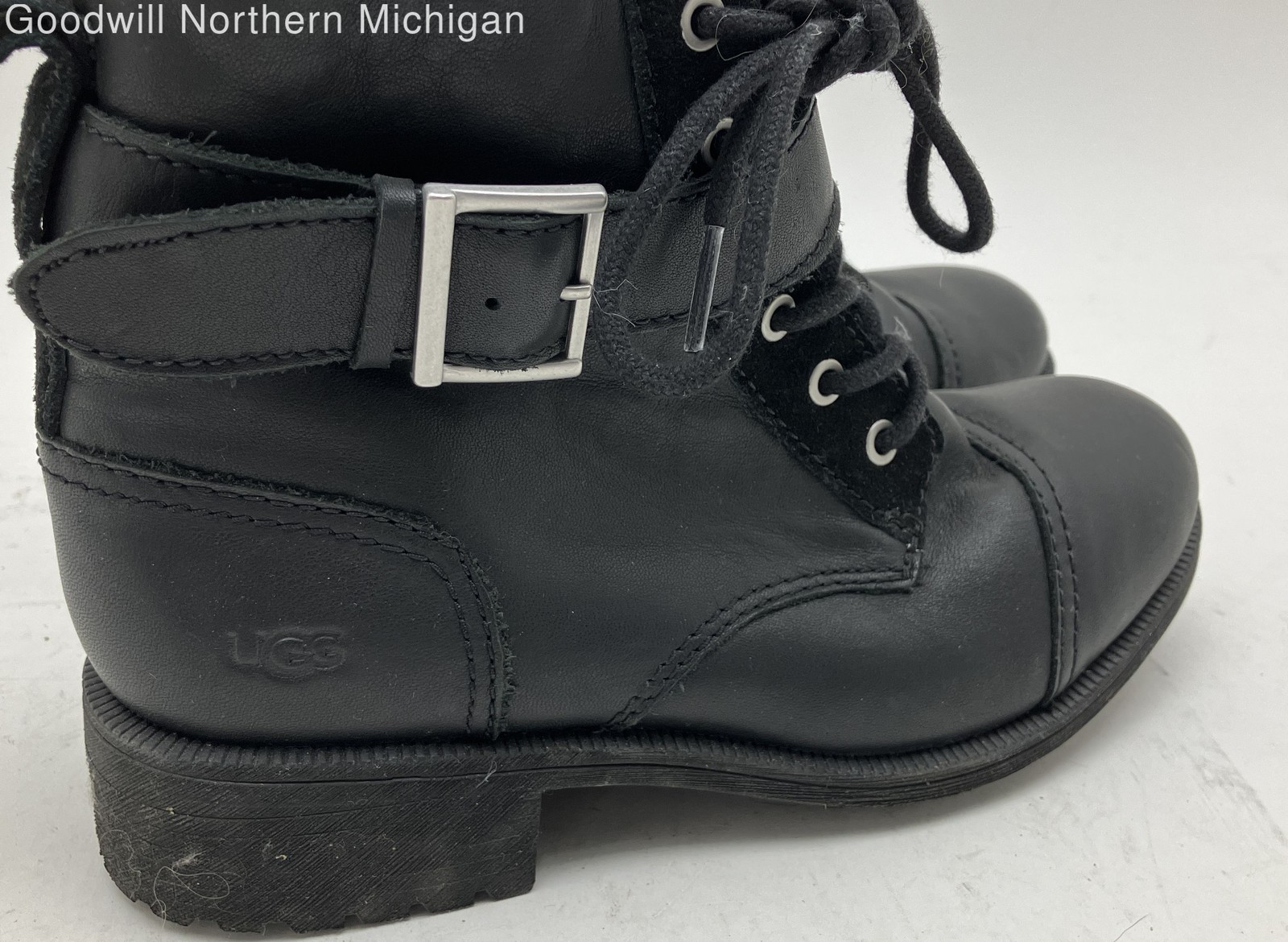 UGG Black Solid Combat Boot Women 6 - image 3