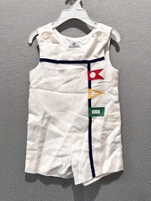 Vintage Florence Eiseman 3T Romper Nautical Applique Shortall Bibs Preppy