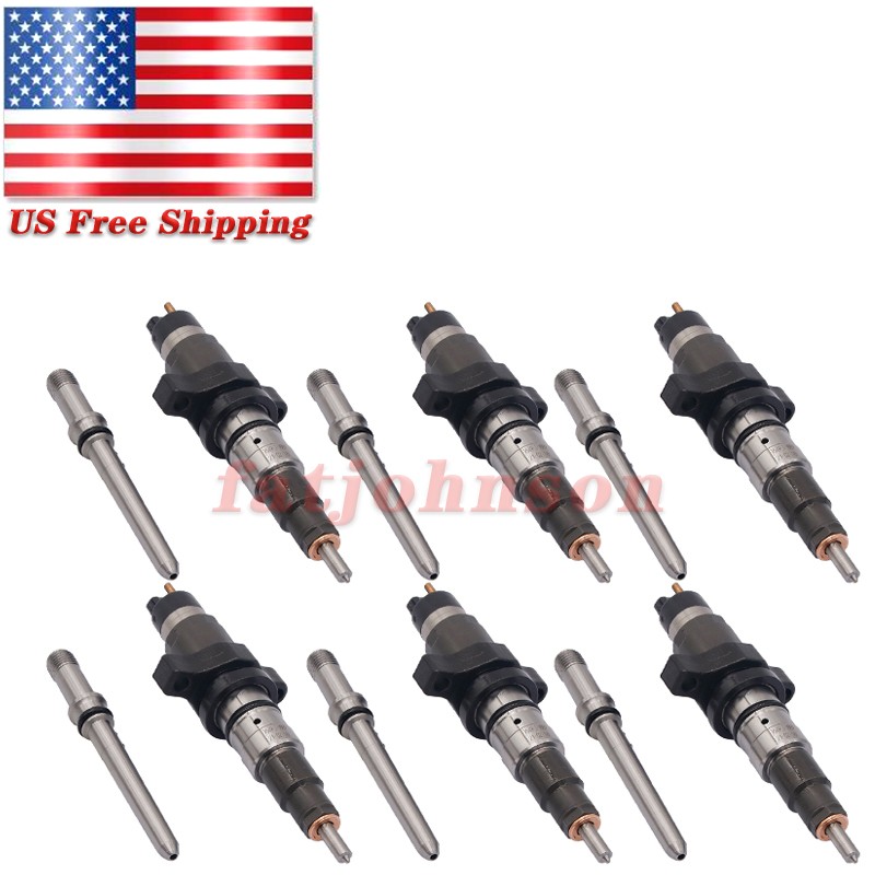 Set(6) Diesel Injectors w/ Connector Tube For 2003-2004.5 Dodge Ram Cummins 5.9L