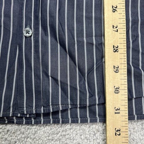 Burberry London Dress Shirt Men 17-43 Blue White Stripe Cotton Button Up Made UK - Picture 10 of 14