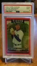 2006 Topps Chrome - Justin Verlander #309 Red Refractor /90