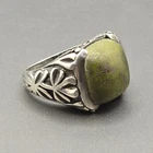VTG Sterling Silver Connemara Marble Ring Size 6 Ireland Shamrock 925