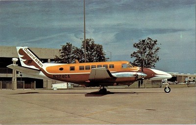 Chaparral Airlines Beechcraft B-99 Airliner N324CA Postcard Jay Selman Photo