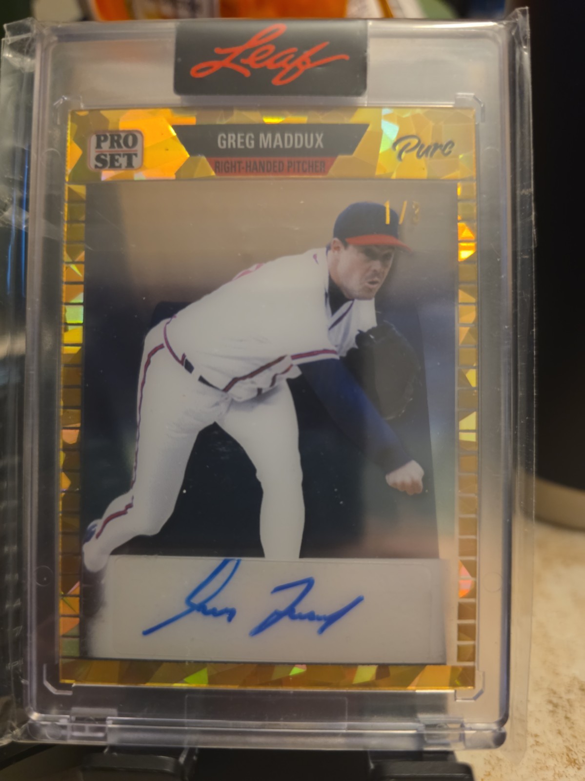 2023 Greg Maddux SSP AUTO #1/3 Gold 1989Pro Set Pure  Spectrum Free Shipping 