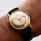 Timex Waterproof Date Gold-Plated Great Britain Vintage Mens Watch 1970s