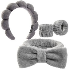 Spa Headband Wristband Set for Women Face Wash, Makeup Skincare