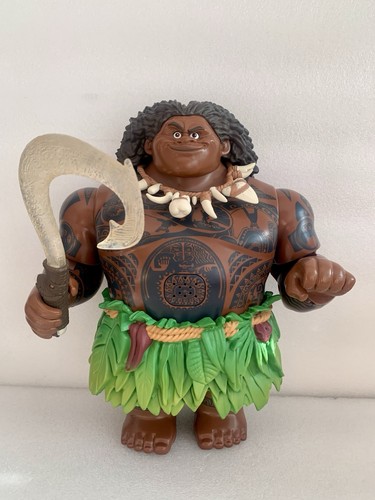 Disney Store 12" Maui Figure from Moana Talking Singing Doll w/ Light Up Hook