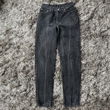 Vtg Levi's 90s 501 Button Fly Denim Black Jeans Womens 9M Tapered Leg USA Made