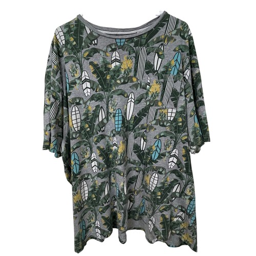 Free Planet Men's 4X Gray Tropical Surfboard Print Short Sleeve Pocket ...