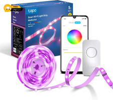 TP-Link Tapo Smart LED Light Strip, 5m, WiFi App Control RGB Multicolour LED