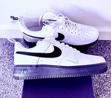 Nike Air, AirForce 1 White-Black Size UK 8 EU 42.5