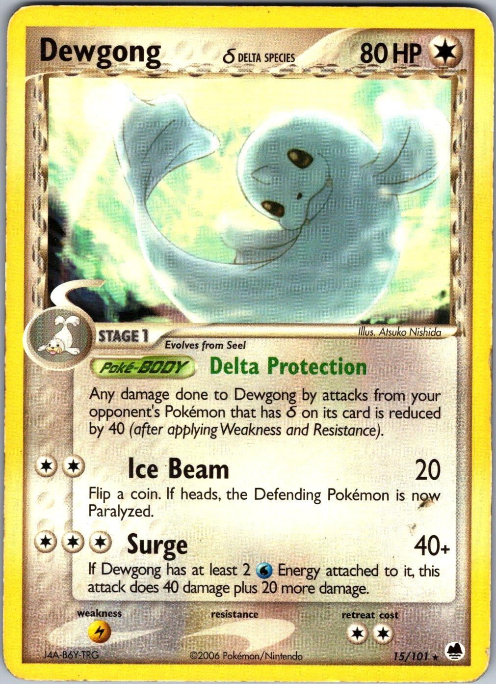 Dewgong 15/101 Rare Dragon Frontiers Pokemon Near Mint