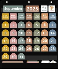 Large Boho Pocket Calendar Chart with 96 Cards, 32"x24" Classroom  Home